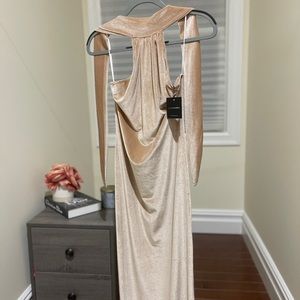 JLUXLABEL Nude embellished halter top dress